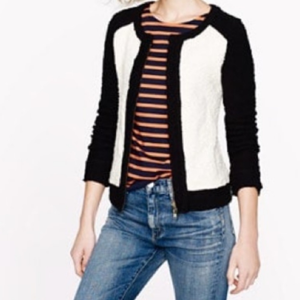 J. Crew Colorblock Boucle Jacket